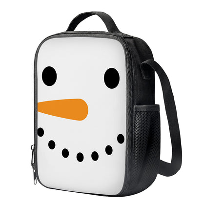 Snowman Face Print Crossbody Lunch Bag