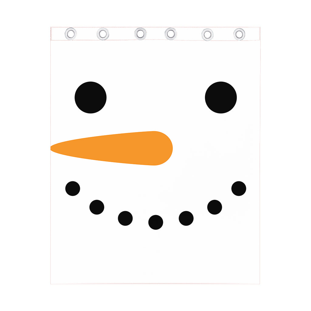 Snowman Face Print Curtain