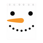 Snowman Face Print Curtain