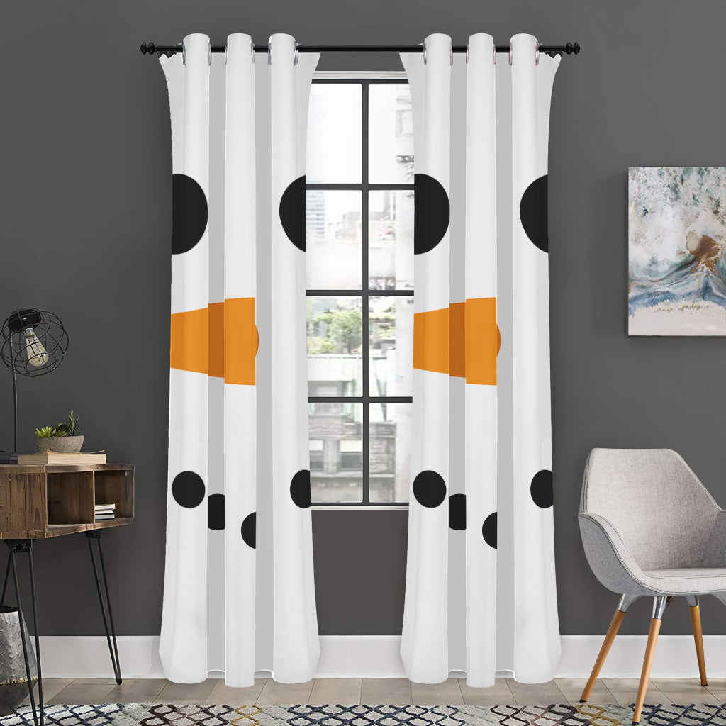Snowman Face Print Curtain