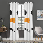 Snowman Face Print Curtain