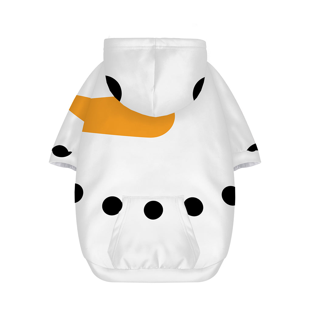 Snowman Face Print Dog Zip Up Hoodie