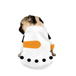 Snowman Face Print Dog Zip Up Jacket