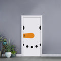 Snowman Face Print Door Sticker