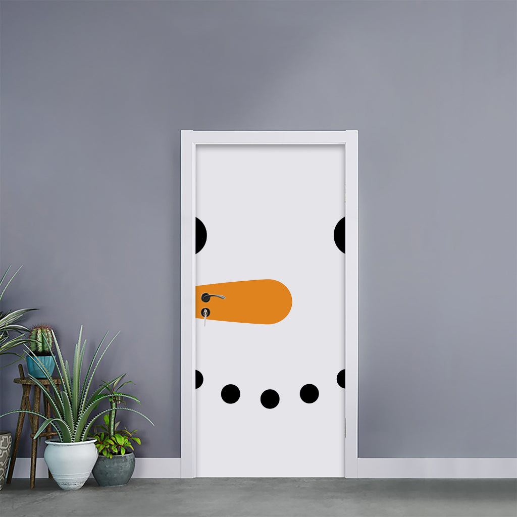 Snowman Face Print Door Sticker