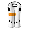 Snowman Face Print Double Neoprene Wine Tote