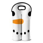 Snowman Face Print Double Neoprene Wine Tote
