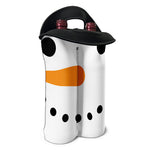 Snowman Face Print Double Neoprene Wine Tote
