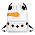 Snowman Face Print Drawstring Backpack