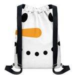 Snowman Face Print Drawstring Backpack