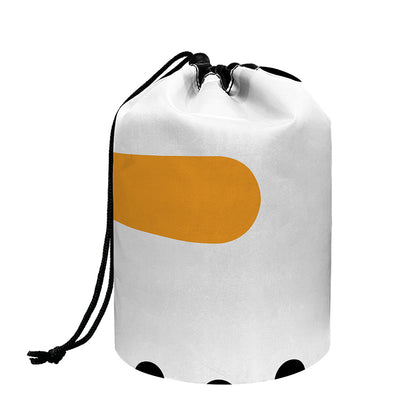 Snowman Face Print Drawstring Makeup Bag