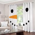 Snowman Face Print Extra Wide Grommet Curtains