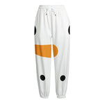 Snowman Face Print Fleece Lined Knit Pants