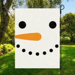 Snowman Face Print Garden Flag