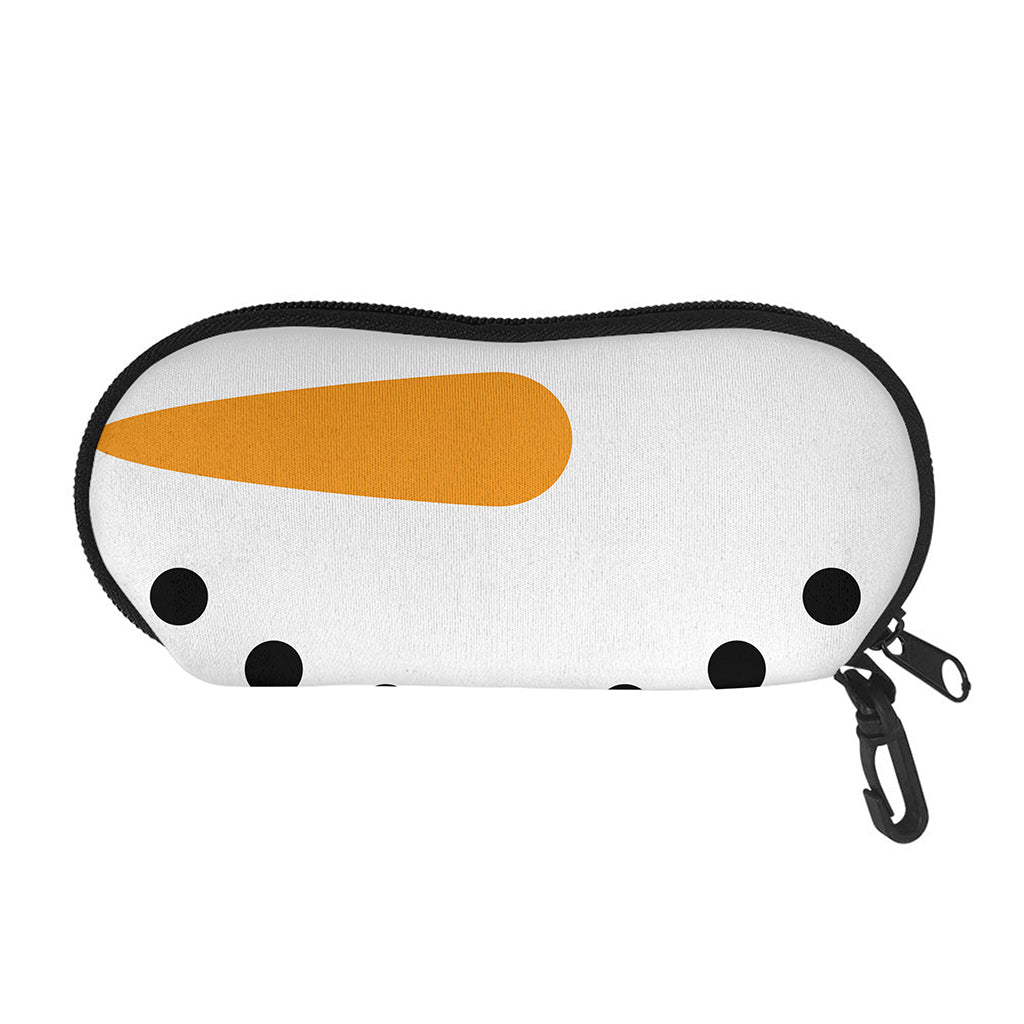 Snowman Face Print Glasses Case