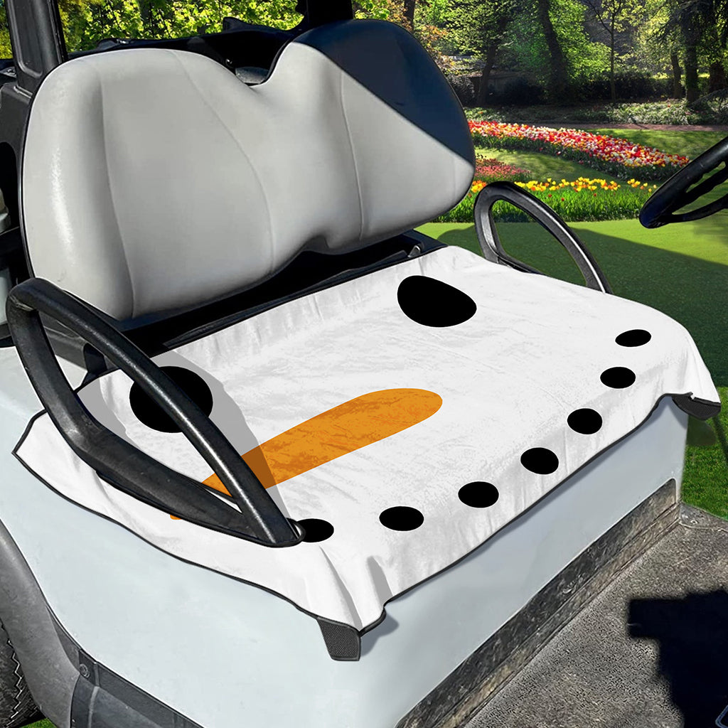 Snowman Face Print Golf Cart Seat Cover