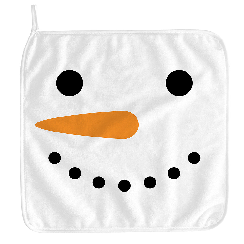 Snowman Face Print Hand Towel