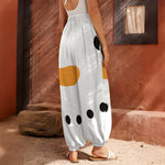 Snowman Face Print Harem Pants