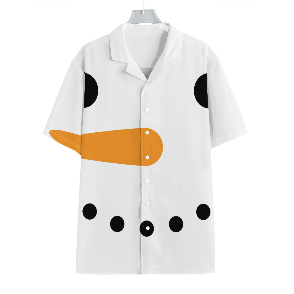 Snowman Face Print Hawaiian Shirt