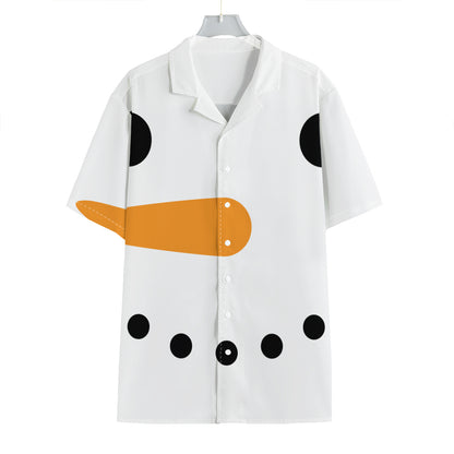 Snowman Face Print Hawaiian Shirt