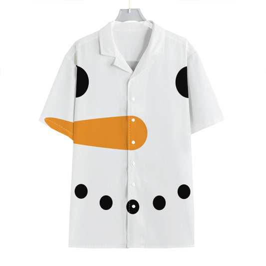 Snowman Face Print Hawaiian Shirt
