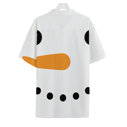 Snowman Face Print Hawaiian Shirt