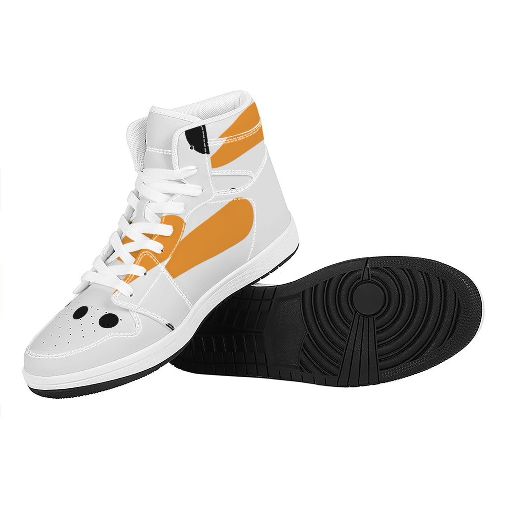 Snowman Face Print High Top Leather Sneakers