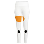 Snowman Face Print High-Waisted Pocket Leggings