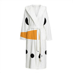 Snowman Face Print Hooded Bathrobe