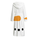 Snowman Face Print Hooded Bathrobe