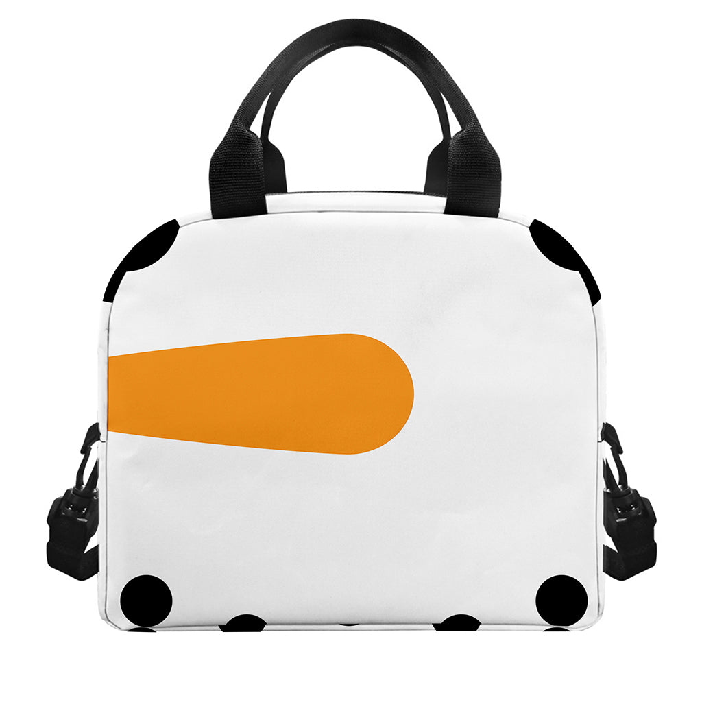 Snowman Face Print Insulated Lunch Bag