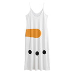 Snowman Face Print Jersey Midi Cami Dress