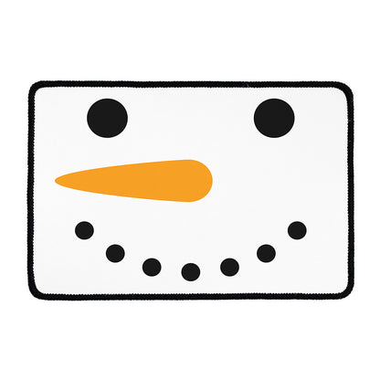 Snowman Face Print Kitchen Mat
