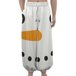 Snowman Face Print Lantern Pants