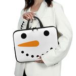 Snowman Face Print Laptop Sleeve With Handle
