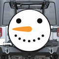 Snowman Face Print Leather Spare Tire Cover