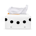 Snowman Face Print Leather Tissue Box Cover