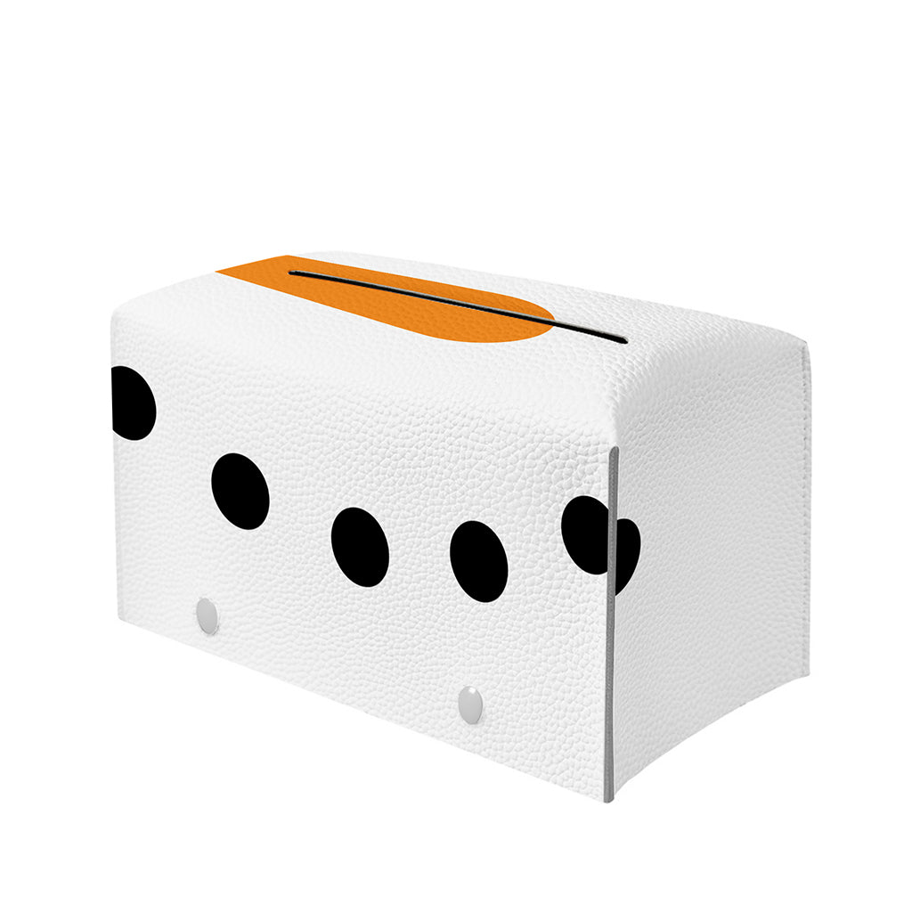 Snowman Face Print Leather Tissue Box Cover