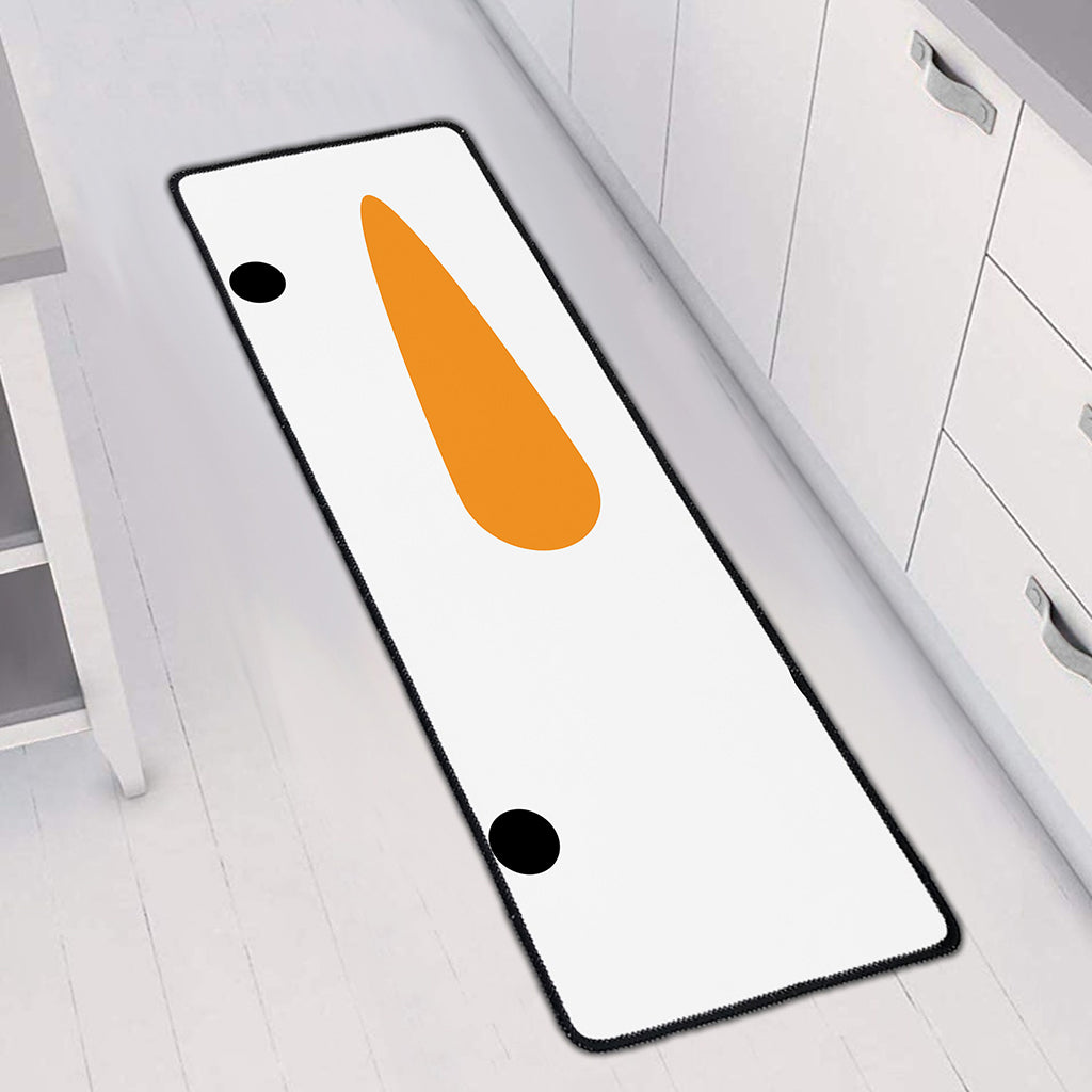 Snowman Face Print Long Kitchen Mat