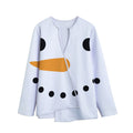 Snowman Face Print Long Sleeve Short Coat