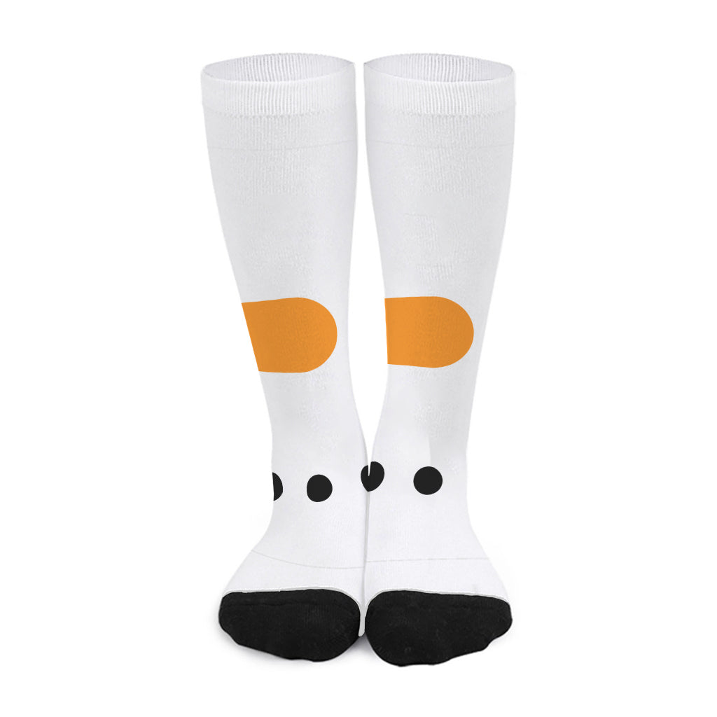 Snowman Face Print Long Socks