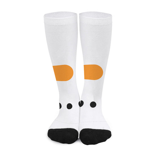 Snowman Face Print Long Socks