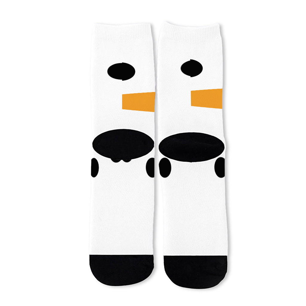 Snowman Face Print Long Socks