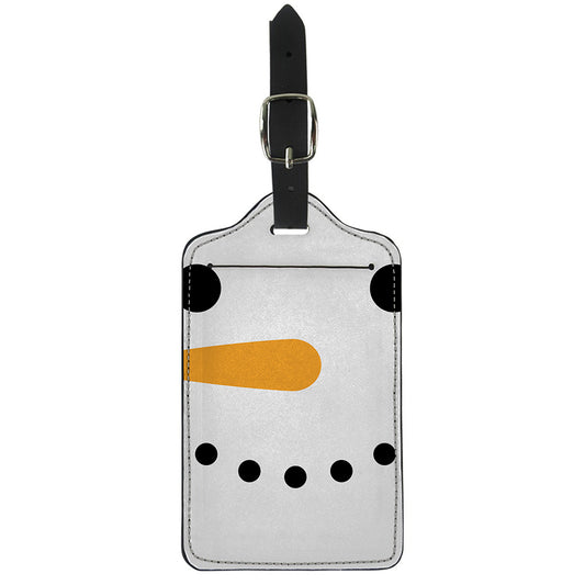 Snowman Face Print Luggage Tag