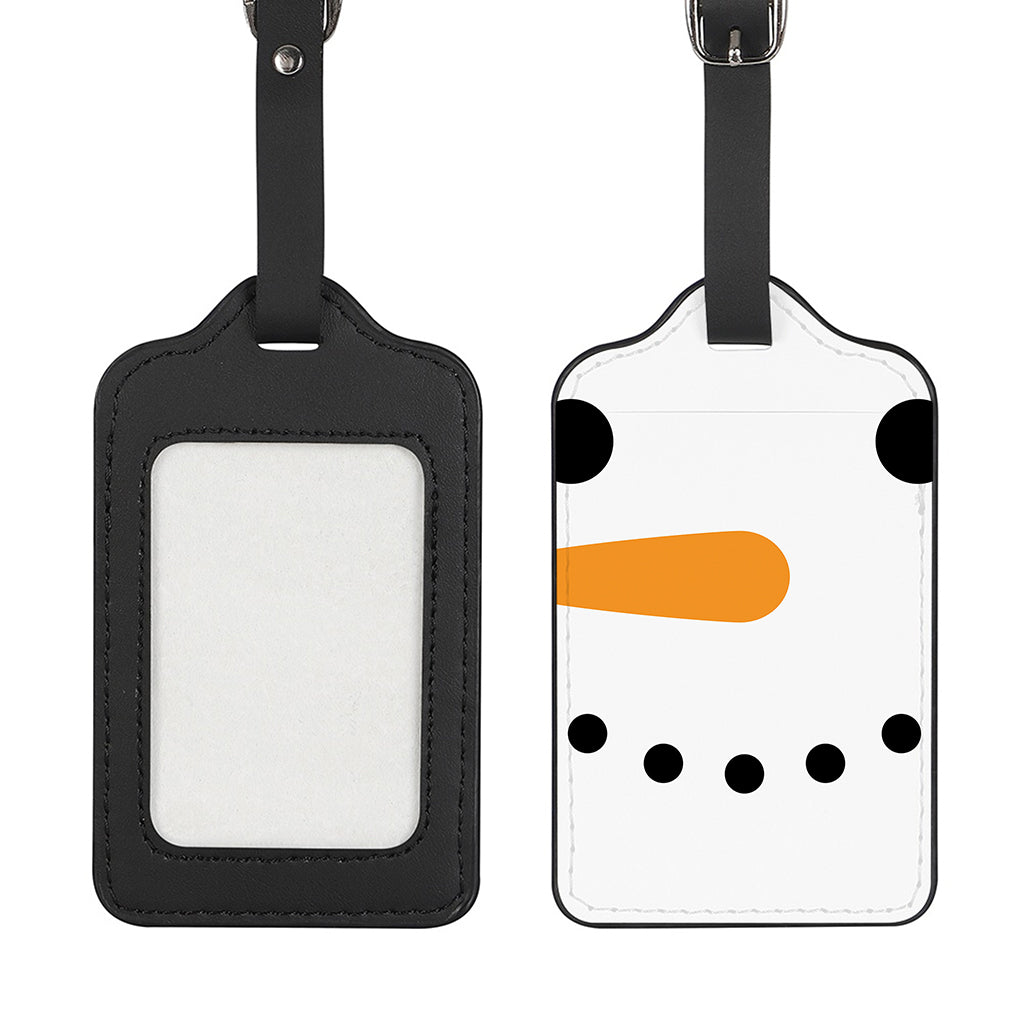 Snowman Face Print Luggage Tag