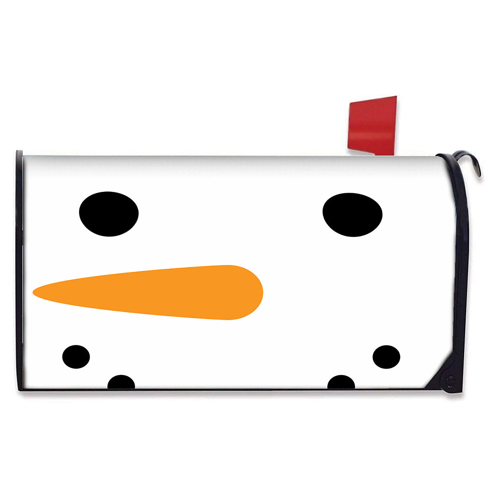 Snowman Face Print Mailbox Cover