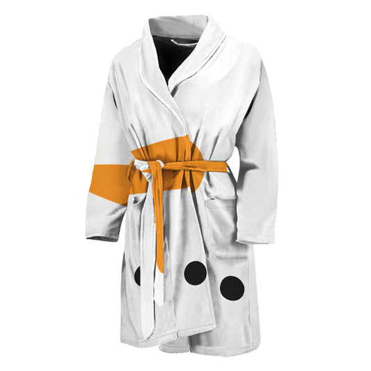 Snowman Face Print Men's Bathrobe