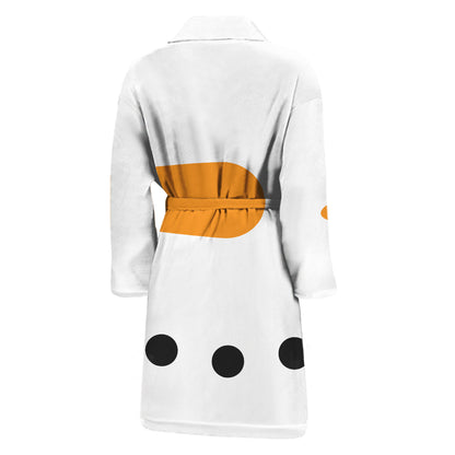Snowman Face Print Men's Bathrobe
