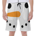 Snowman Face Print Men's Beach Shorts