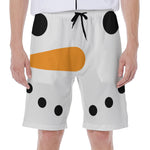 Snowman Face Print Men's Beach Shorts